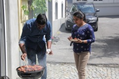 Hard at work cooking.