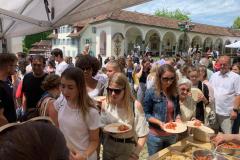 Youths in front of our food stand